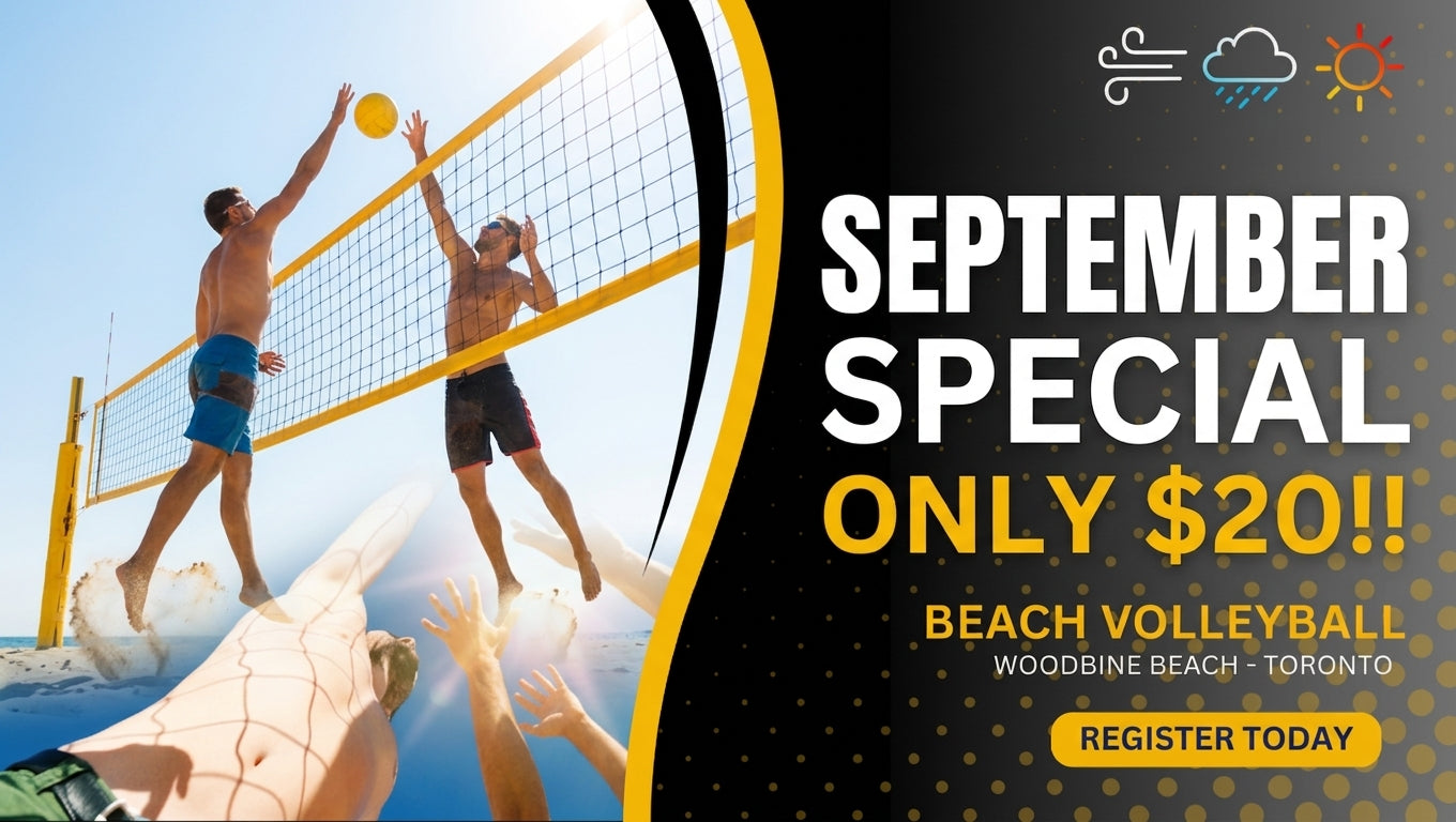 SEPTEMBER SPECIAL 1 Clinic/Class Beach Volleyball Package Woodbine Beach