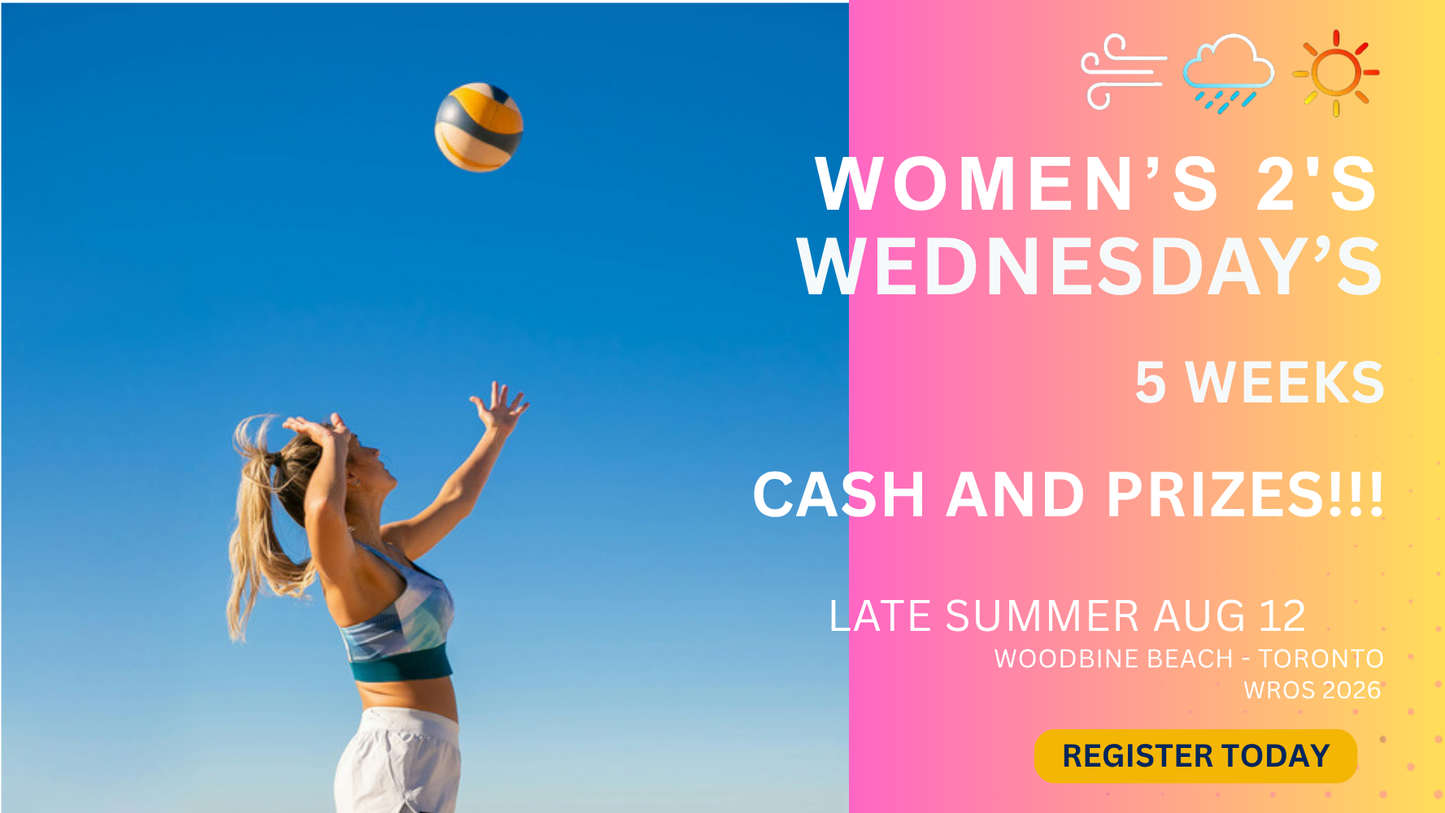 WEDNESDAY INT/ADV WOMEN'S 2'S LEAGUE BEACH VOLLEYBALL 6:00 PM START