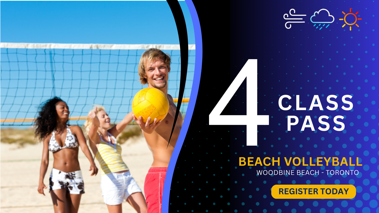 4 Clinic/Class Beach Volleyball Package Woodbine Beach, Toronto, Canada