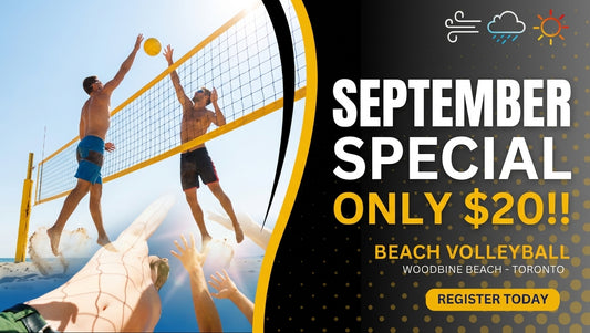 SEPTEMBER SPECIAL 1 Clinic/Class Beach Volleyball Package Woodbine Beach