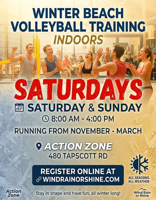 10 WINTER CLINICS PACKAGE -  ACTION ZONE INDOOR BEACH SATURDAYS