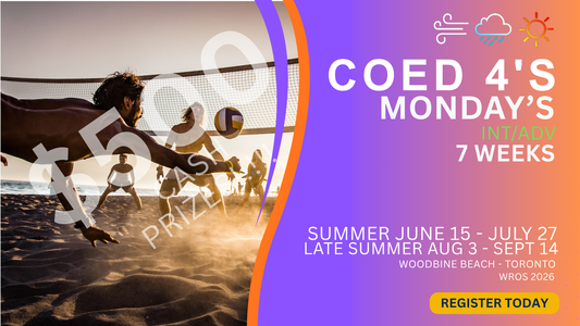 MONDAY INTERMEDIATE 4'S BIG $500 LEAGUE BEACH VOLLEYBALL 6PM START