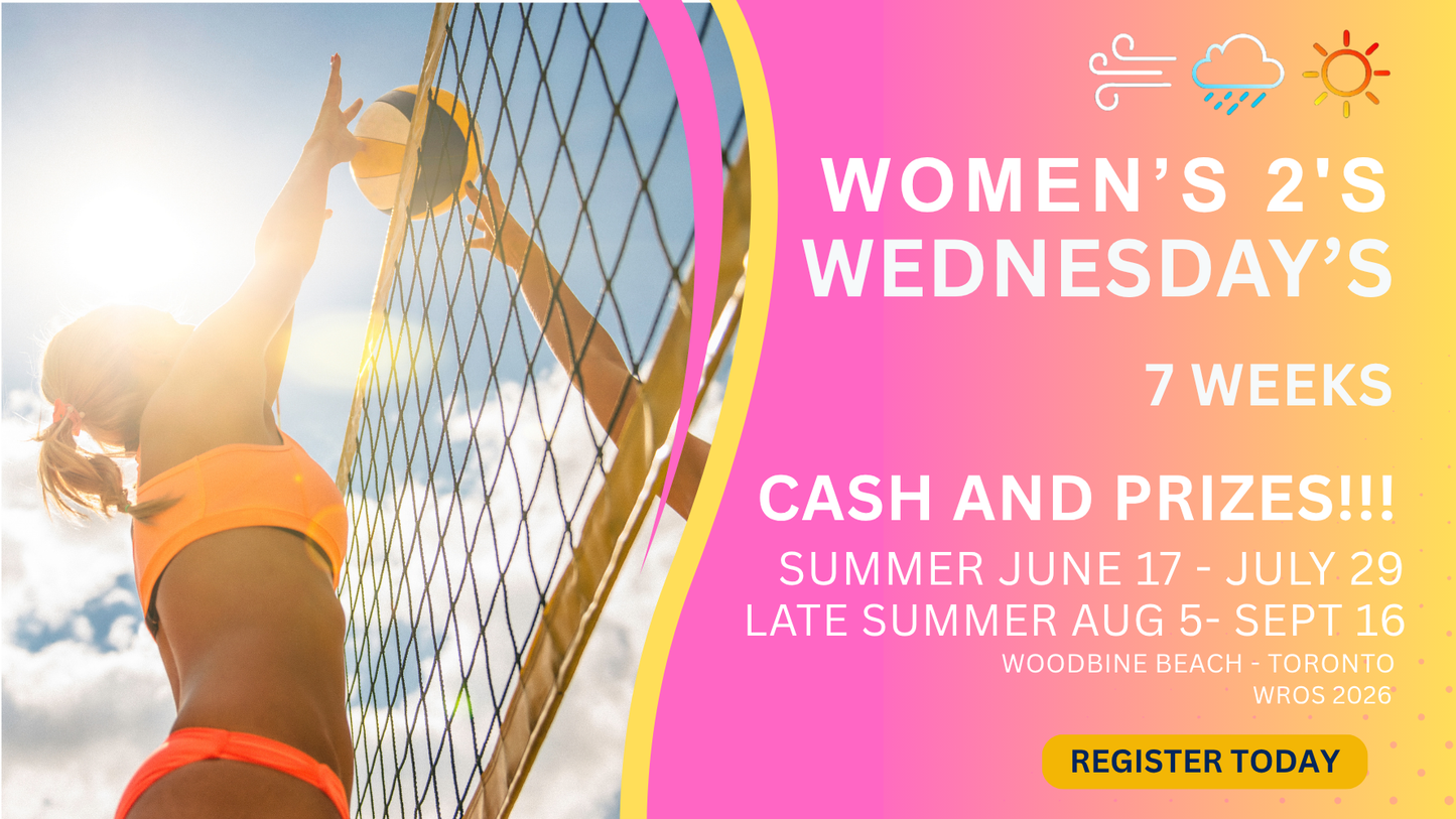 WEDNESDAY INT/ADV WOMEN'S 2'S LEAGUE BEACH VOLLEYBALL 6:30 PM START