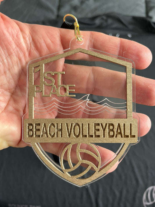 Premium Acrylic and Wood Gold Medal