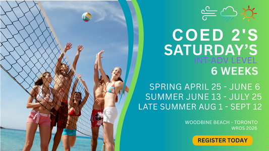 SATURDAY 2'S INT/ADV COED LEAGUE BEACH VOLLEYBALL 12 NOON START